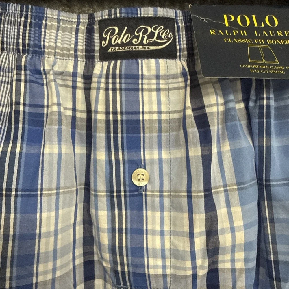Polo Ralph Lauren Mens Classic Fit Plaid 100% Cotton Size XL Woven Boxer Shorts